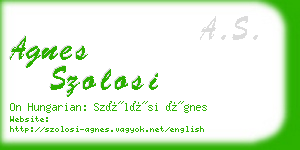 agnes szolosi business card